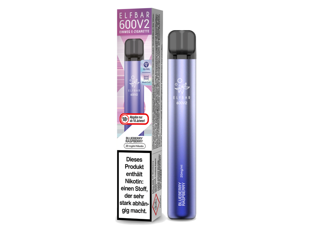 Elfbar 600 V2 Einweg E-Zigarette - Blueberry Raspberry 20 mg/ml