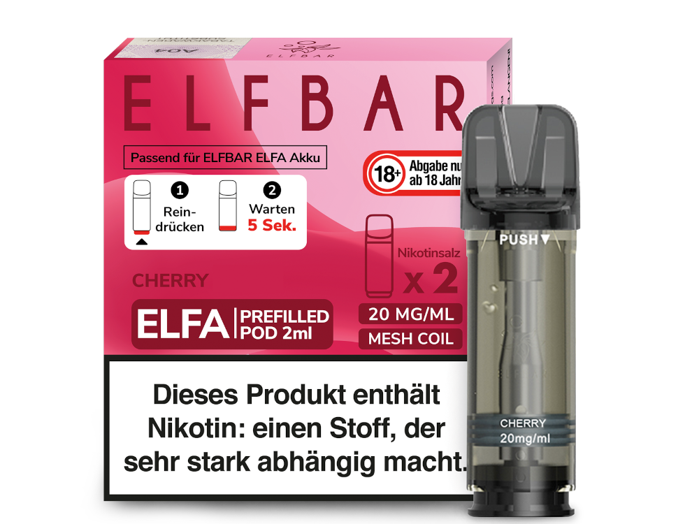 Elfbar - Elfa Pod Cherry Candy 20mg/ml (2 Stück pro Packung)