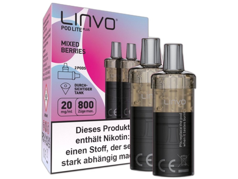 Linvo - Pod Lite Plus Cartridge Mixed Berries 20 mg/ml (2 Stück pro Packung)