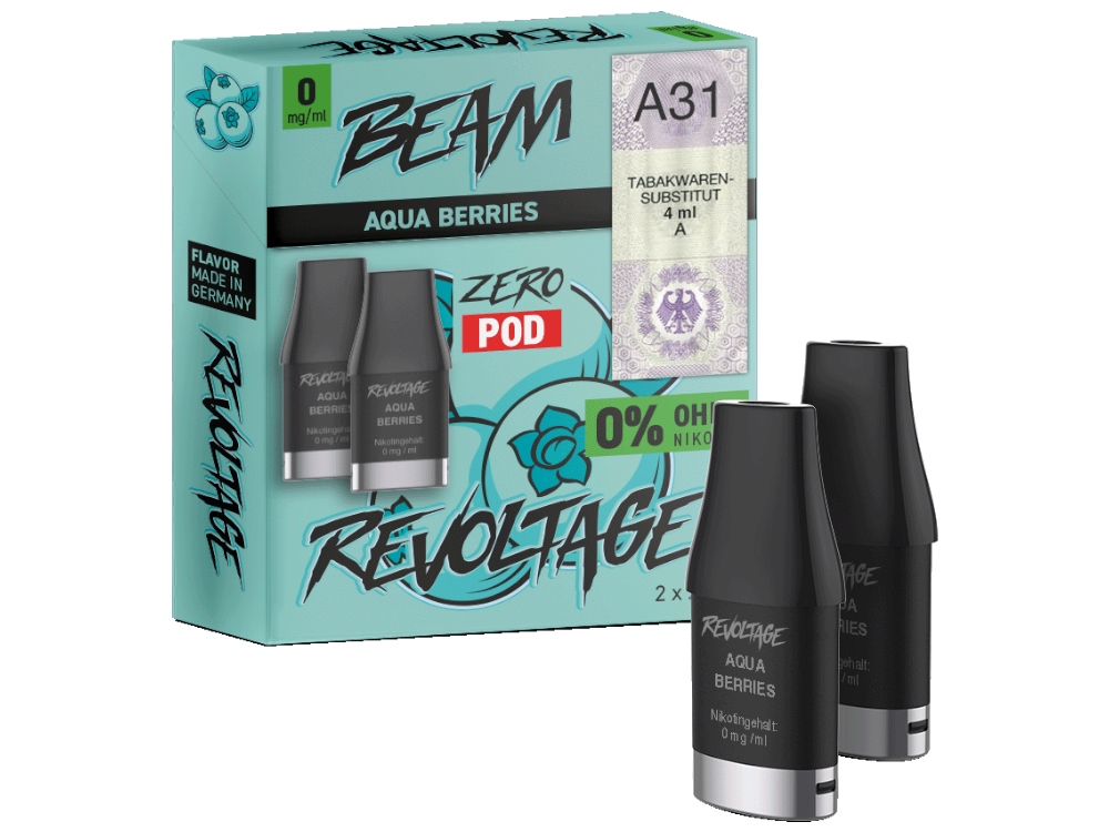 Revoltage - Beam Pod Aqua Berries 0 mg/ml (2 Stück pro Packung)