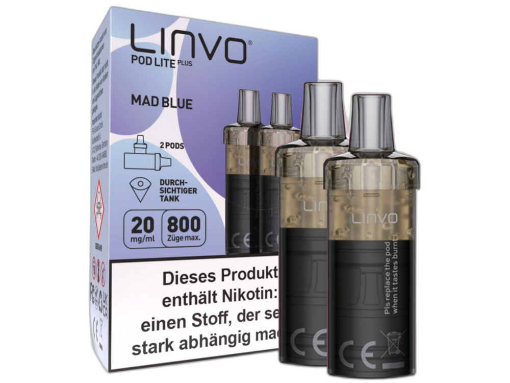 Linvo - Pod Lite Plus Cartridge Mad Blue 20 mg/ml (2 Stück pro Packung)