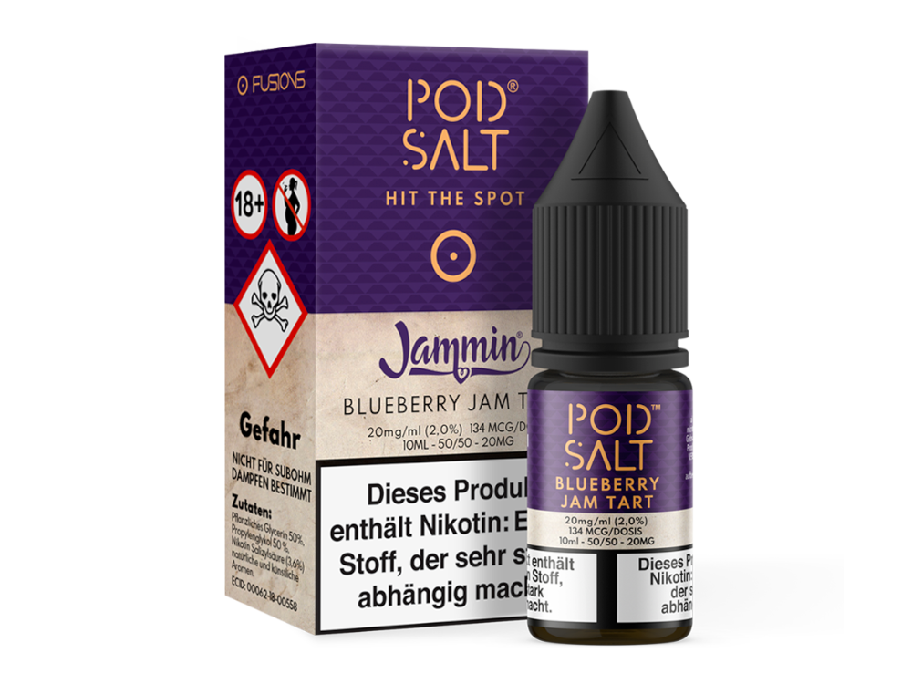 Pod Salt Fusion - Blueberry Jam Tart - Nikotinsalz Liquid 20 mg/ml