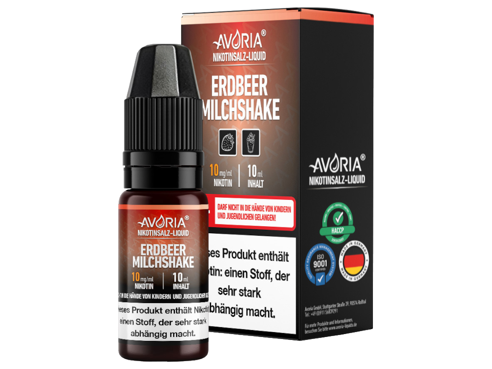 Avoria - Erdbeer-Milchshake - Nikotinsalz Liquid 10 mg/ml