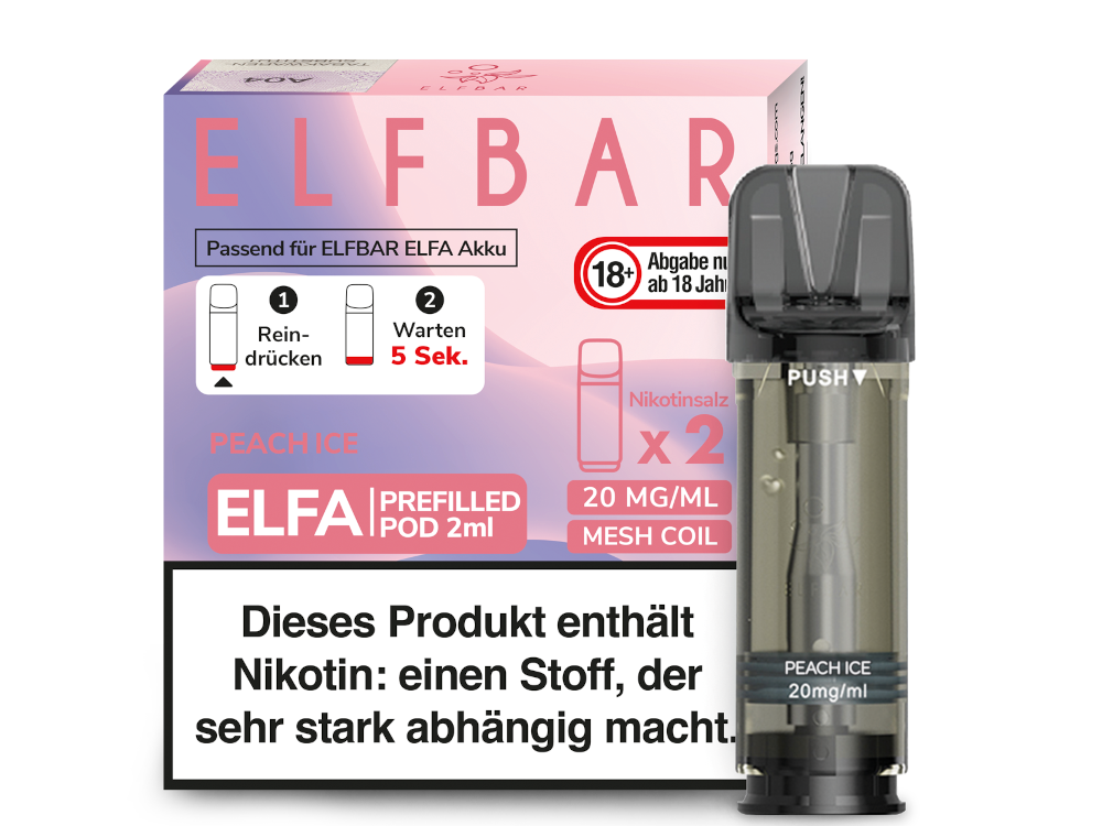 Elfbar - Elfa Pod Peach Ice 20mg/ml (2 Stück pro Packung)