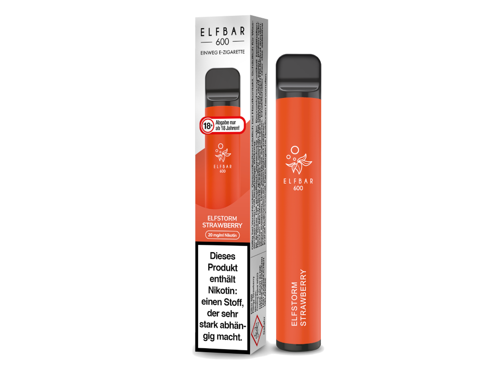 Elfbar 600 Einweg E-Zigarette - Elfstorm Strawberry 20 mg/ml