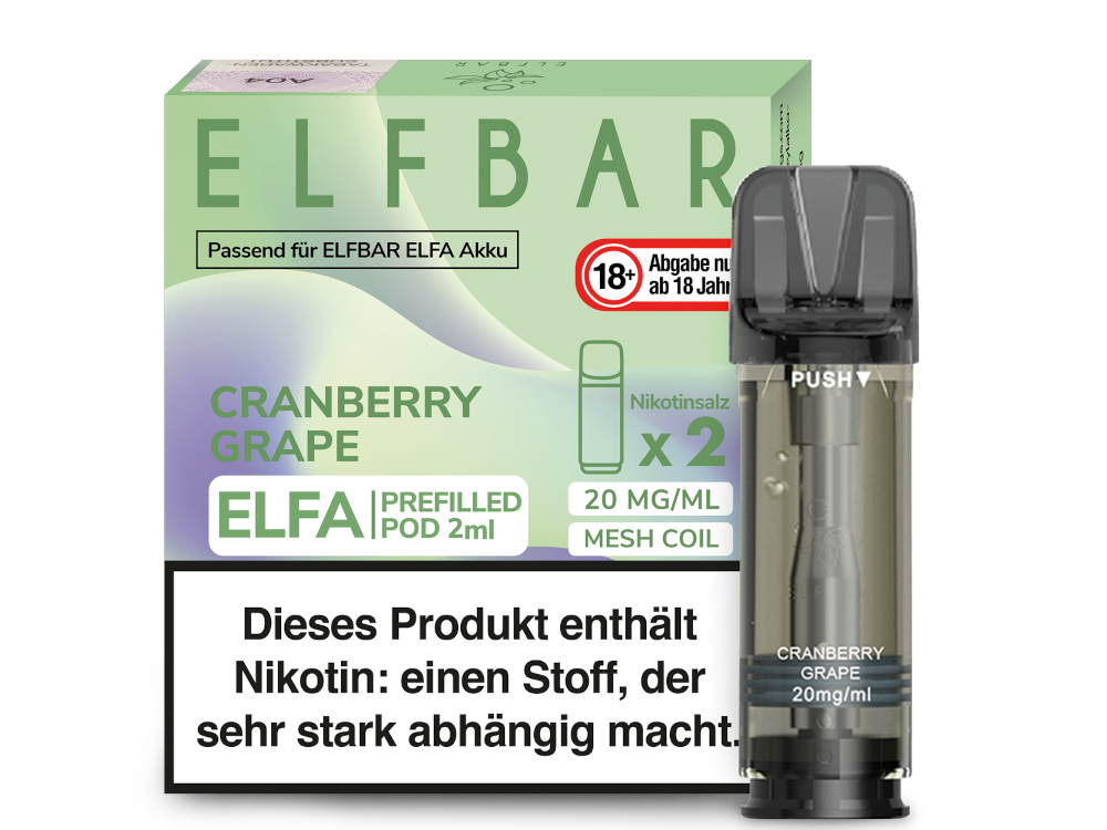 Elfbar - Elfa Pod Cranberry Grape 20mg/ml (2 Stück pro Packung)