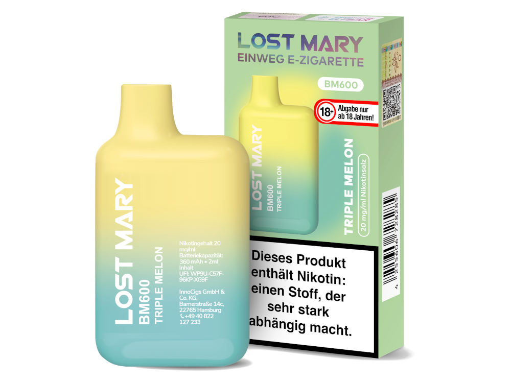 Lost Mary - BM600 Einweg E-Zigarette - Triple Melon 20mg/ml