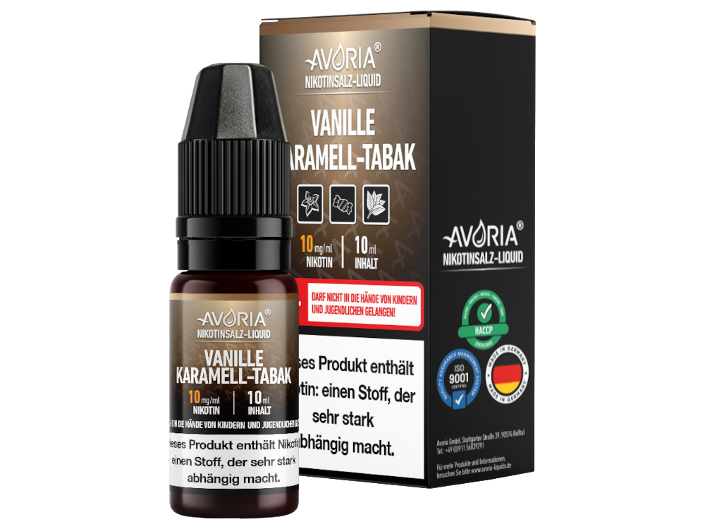 Avoria - Vanille-Karamell-Tabak - Nikotinsalz Liquid 20 mg/ml