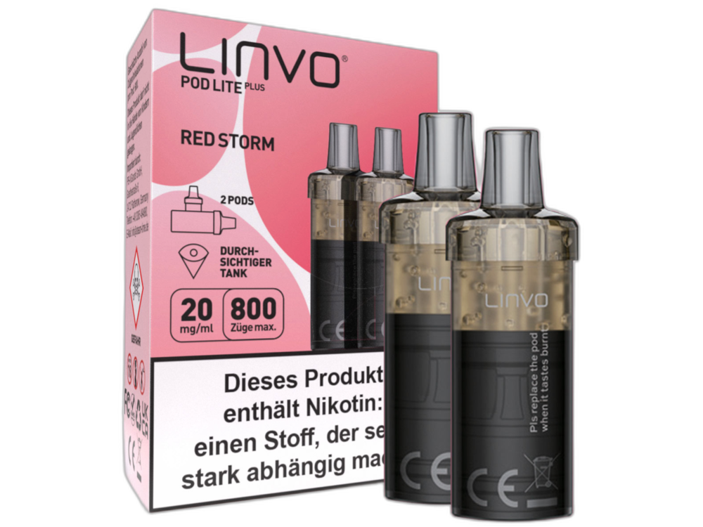 Linvo - Pod Lite Plus Cartridge Red Storm 20 mg/ml (2 Stück pro Packung)