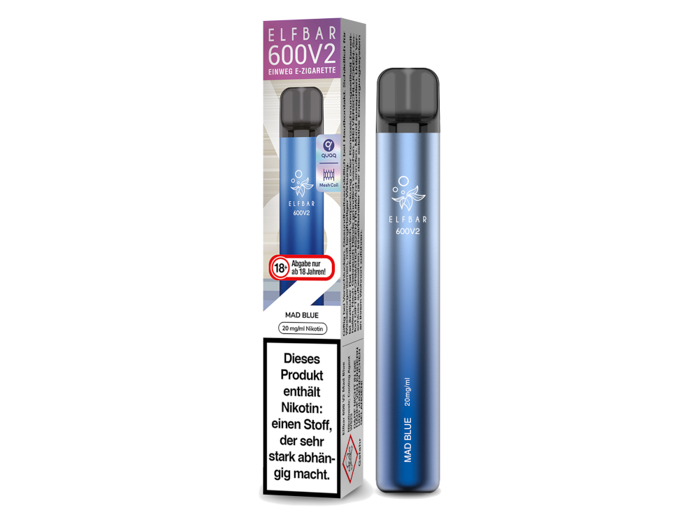 Elfbar 600 V2 Einweg E-Zigarette - Mad Blue 20 mg/ml