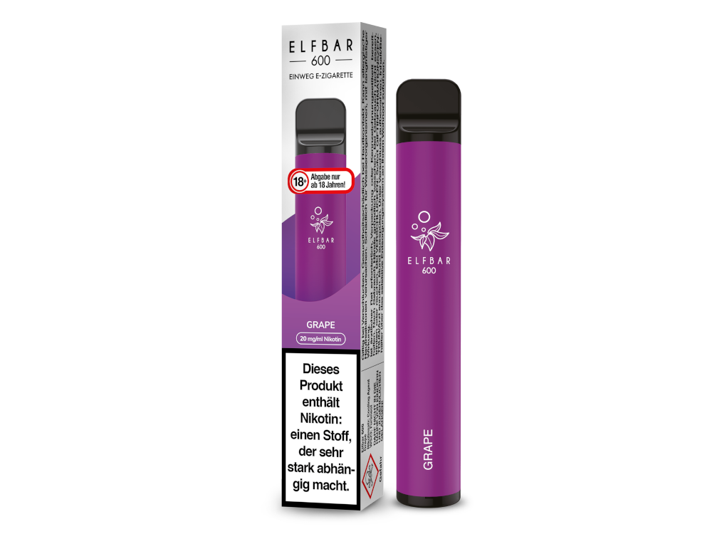 Elfbar 600 Einweg E-Zigarette - Grape 20 mg/ml