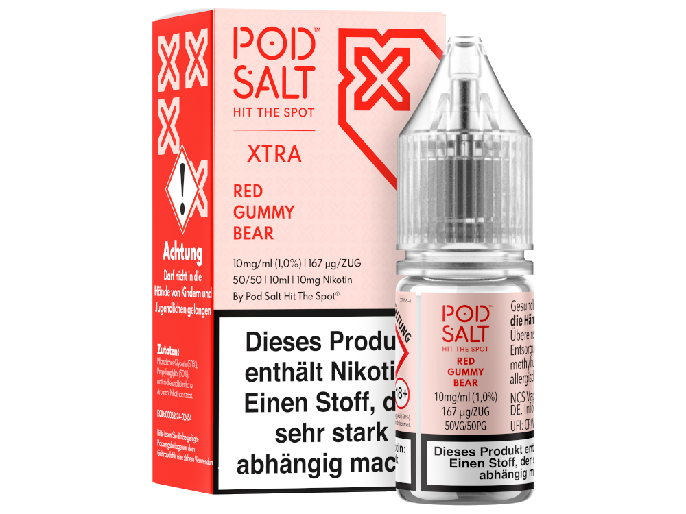 Pod Salt X - Red Gummy Bear - Nikotinsalz Liquid 10 mg/ml