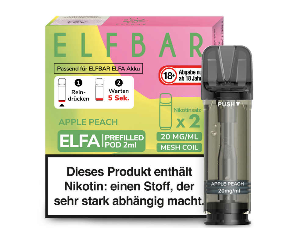 Elfbar - Elfa Pod Apple Peach 20mg/ml (2 Stück pro Packung)