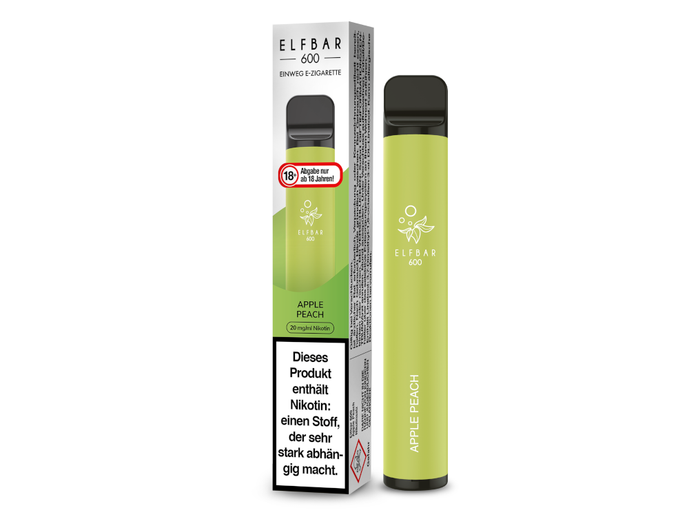 Elfbar 600 Einweg E-Zigarette - Apple Peach 20 mg/ml