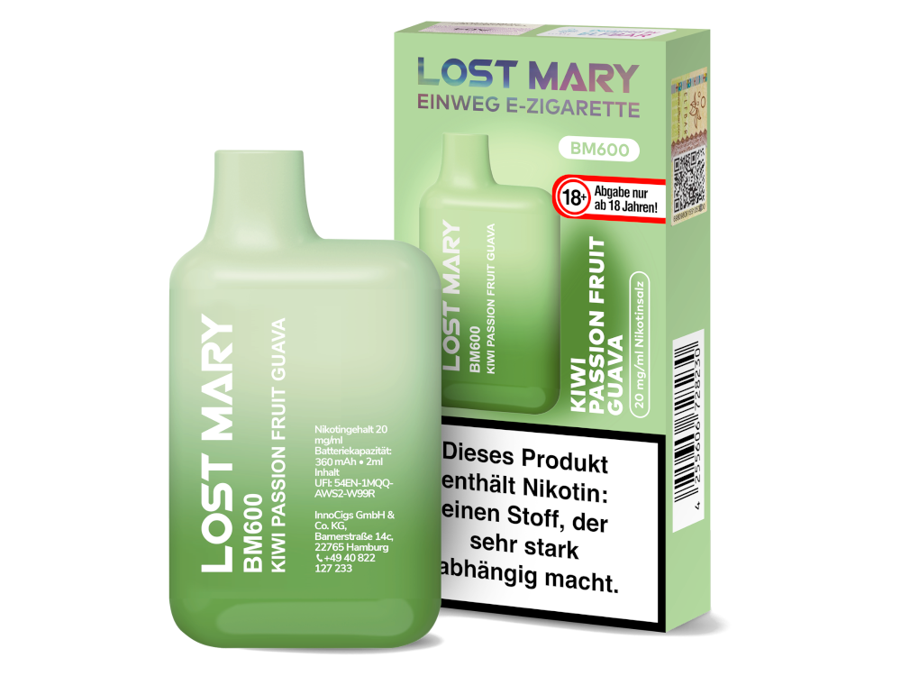 Lost Mary BM600 - Einweg E-Zigarette - Kiwi Passionfruit Guava 20mg/ml